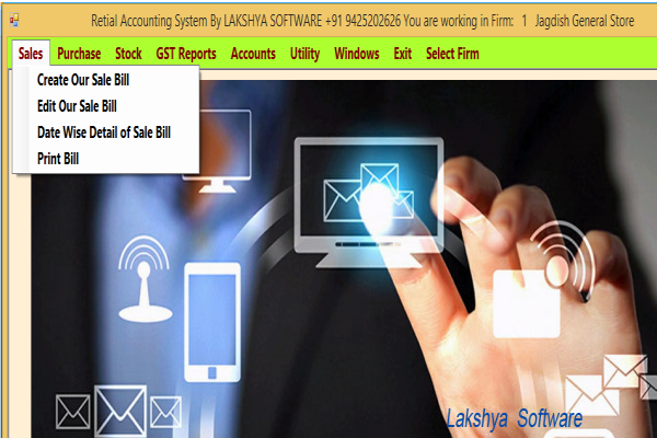 Create Sale Bill Menu